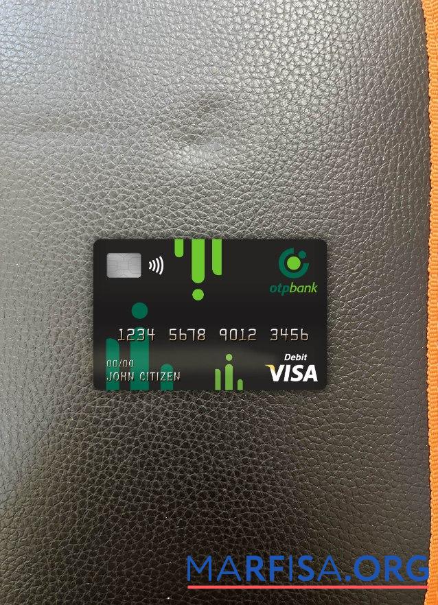 Realistic Croatia OTP bank visa debit card photolook front template
